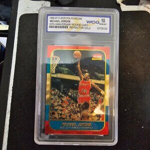 1996 MICHAEL JORDAN FLEER RC 10th annivers. REFRACTOR GOLD GEM mint 10